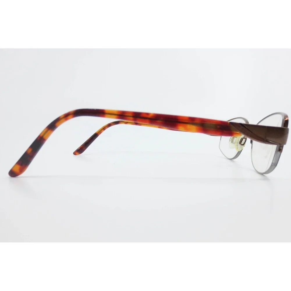 Elle EL13392 BR Brown Tortoise Semi-Rimless Rectangular Eyeglasses Frames